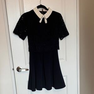 Ted Baker London Navy and White Lace Mini Dress
